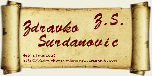 Zdravko Surdanović vizit kartica